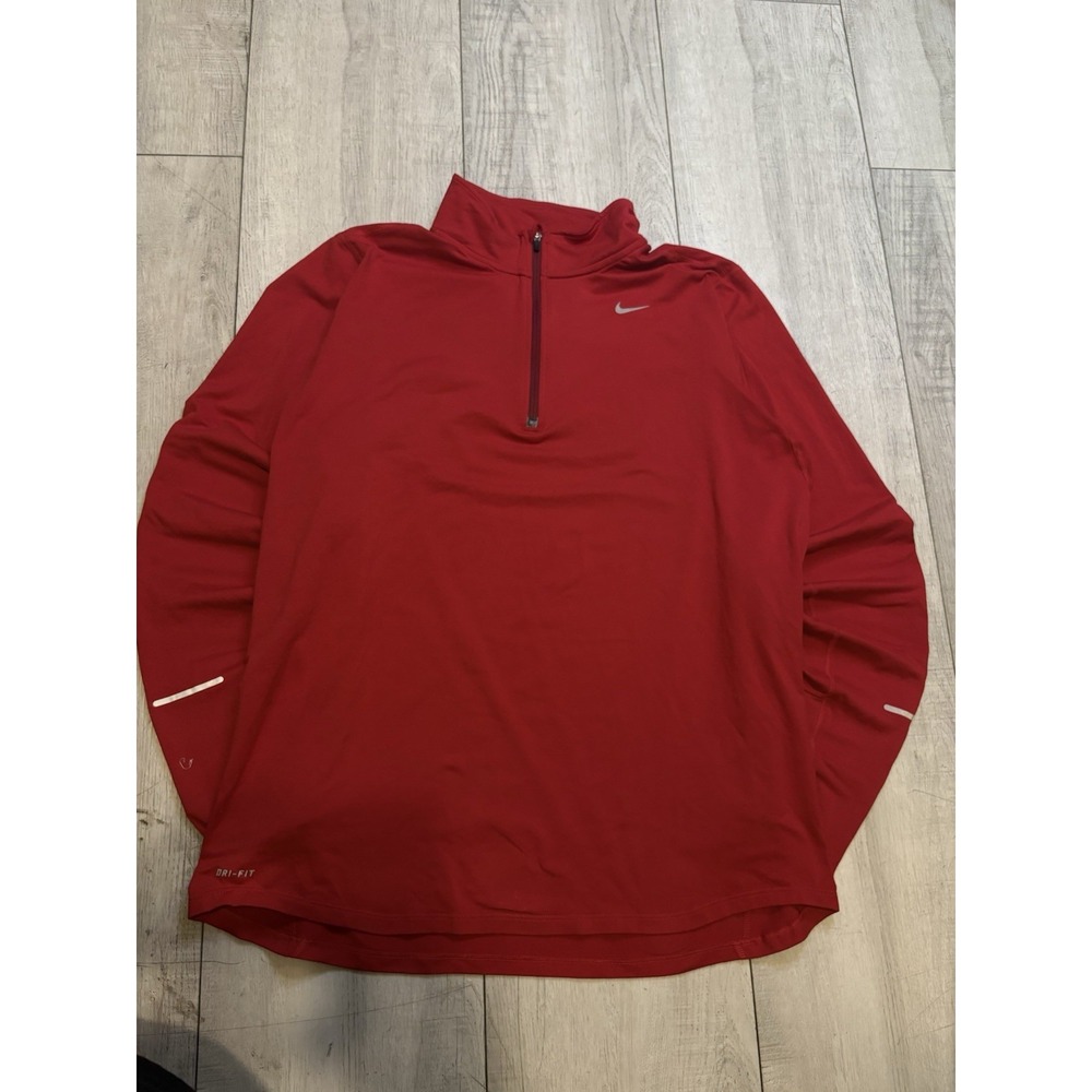 Nike‎ Dry-fit Red Quarter Zip Top Size L Men